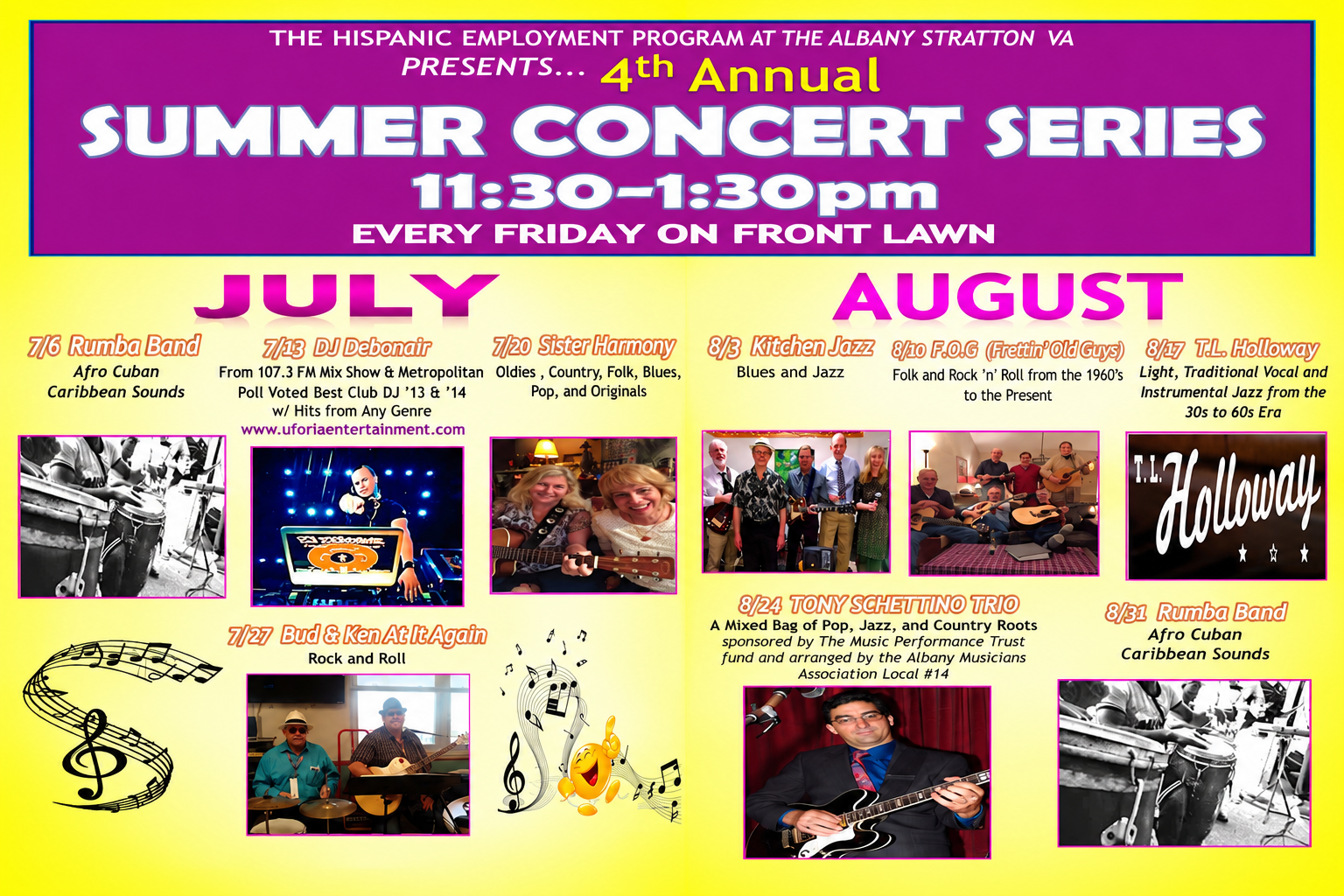 The 4th Annual Summer Concert Series at The Albany Stratton VA Medical Center — July 13, 2018 | Uforia Entertainment & DJ Debonair